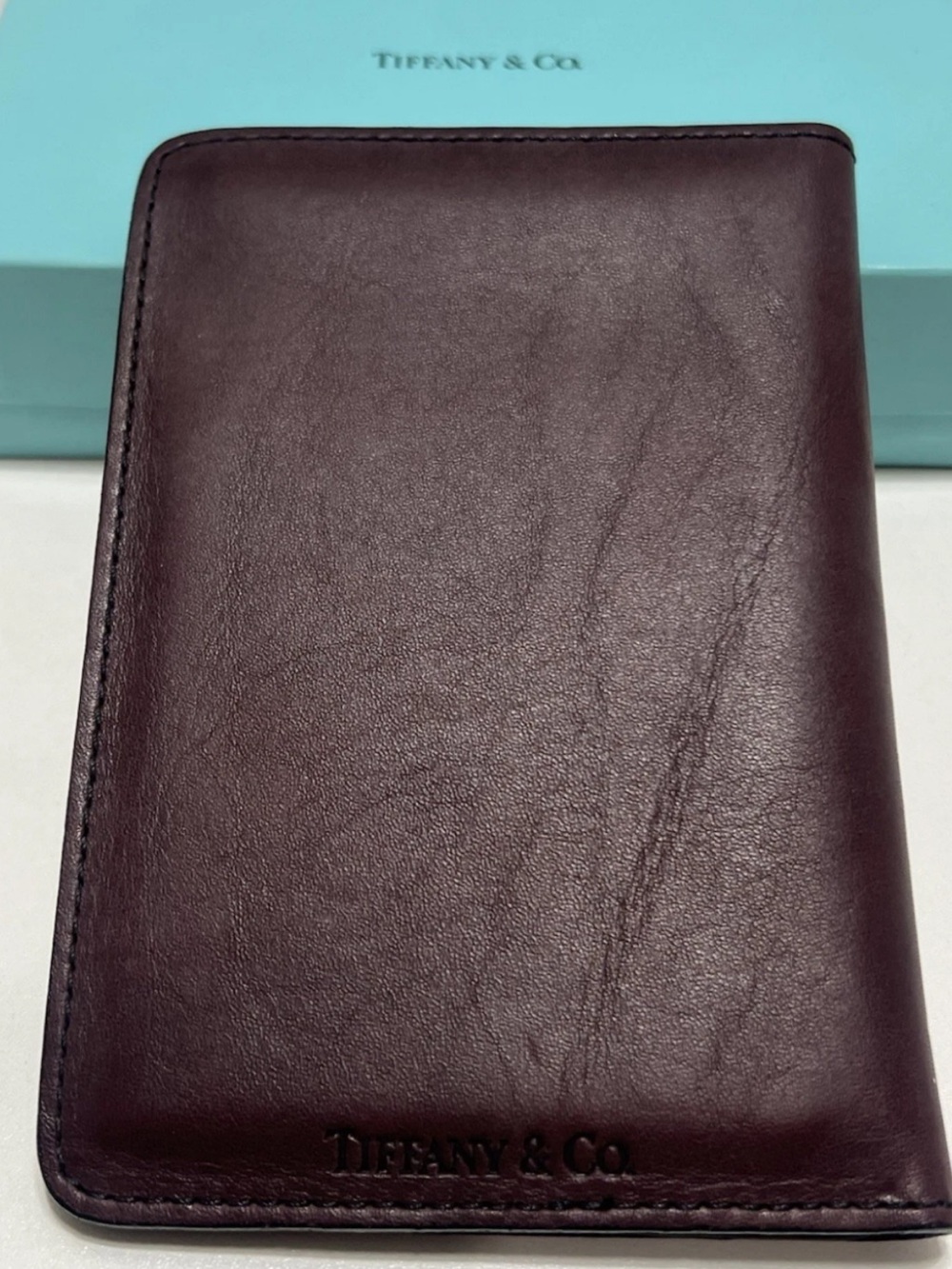 Vtg TIFFANY & CO LEATHER JOTTER WALLET PASSPORT/notebook/ WALLET Pen Holder